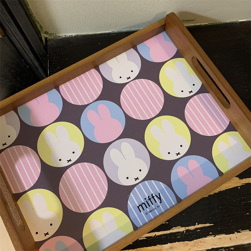 Wooden Serving Tray - Kawaii Klasik Tavşan Ahşap Çay Tepsisi