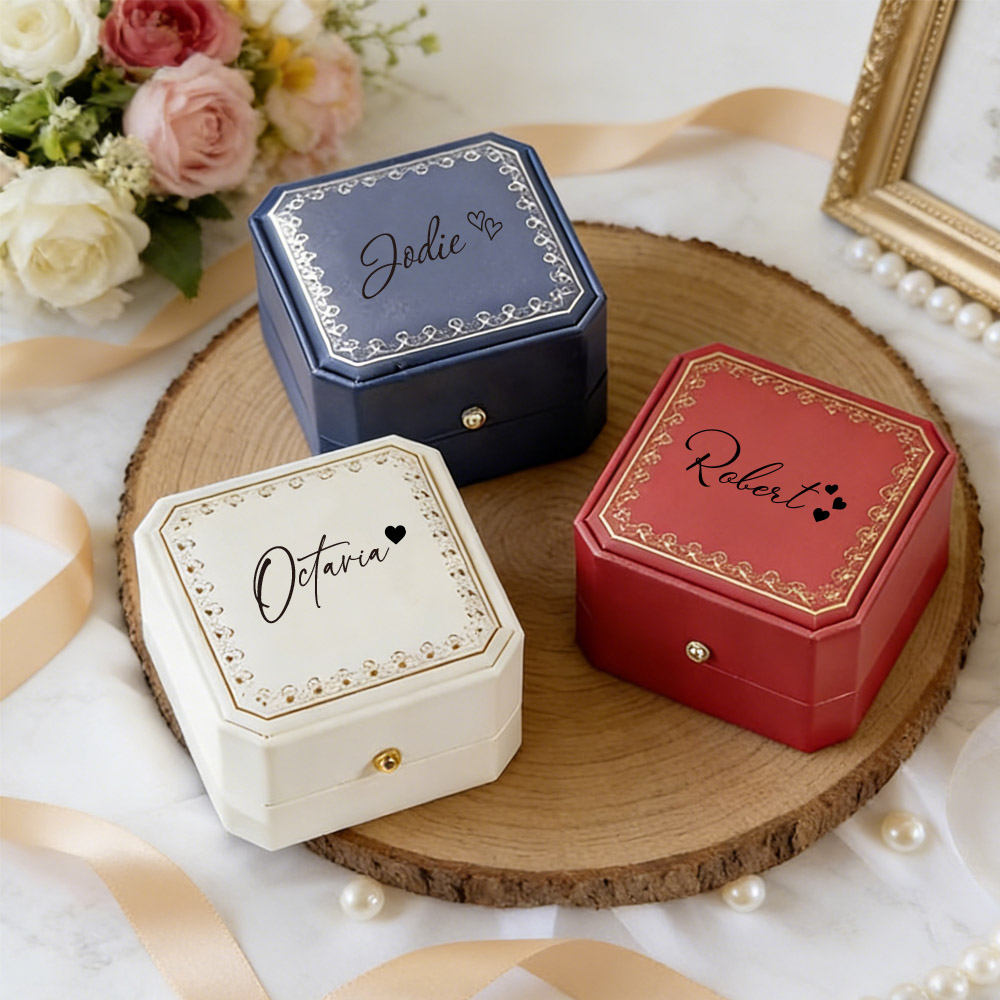 Velvet Jewelry Box - Kişiye Özel Suni Deri Yüzük Kutusu