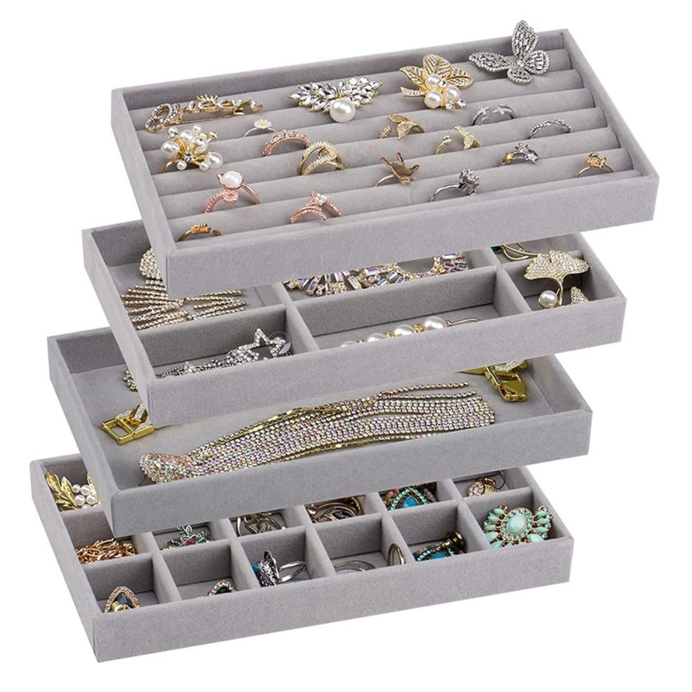 Velvet Jewelry Box - Çekmeceli Kutu İstiflenebilir Kadife Mücevher Saklama