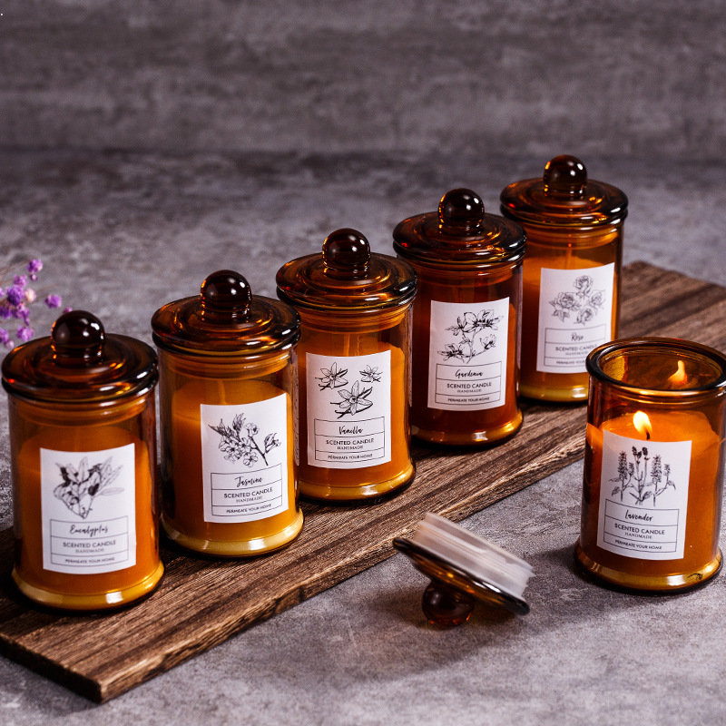 Scented Candle Luxury - Vintage cam kavanoz kokulu mum uçucu