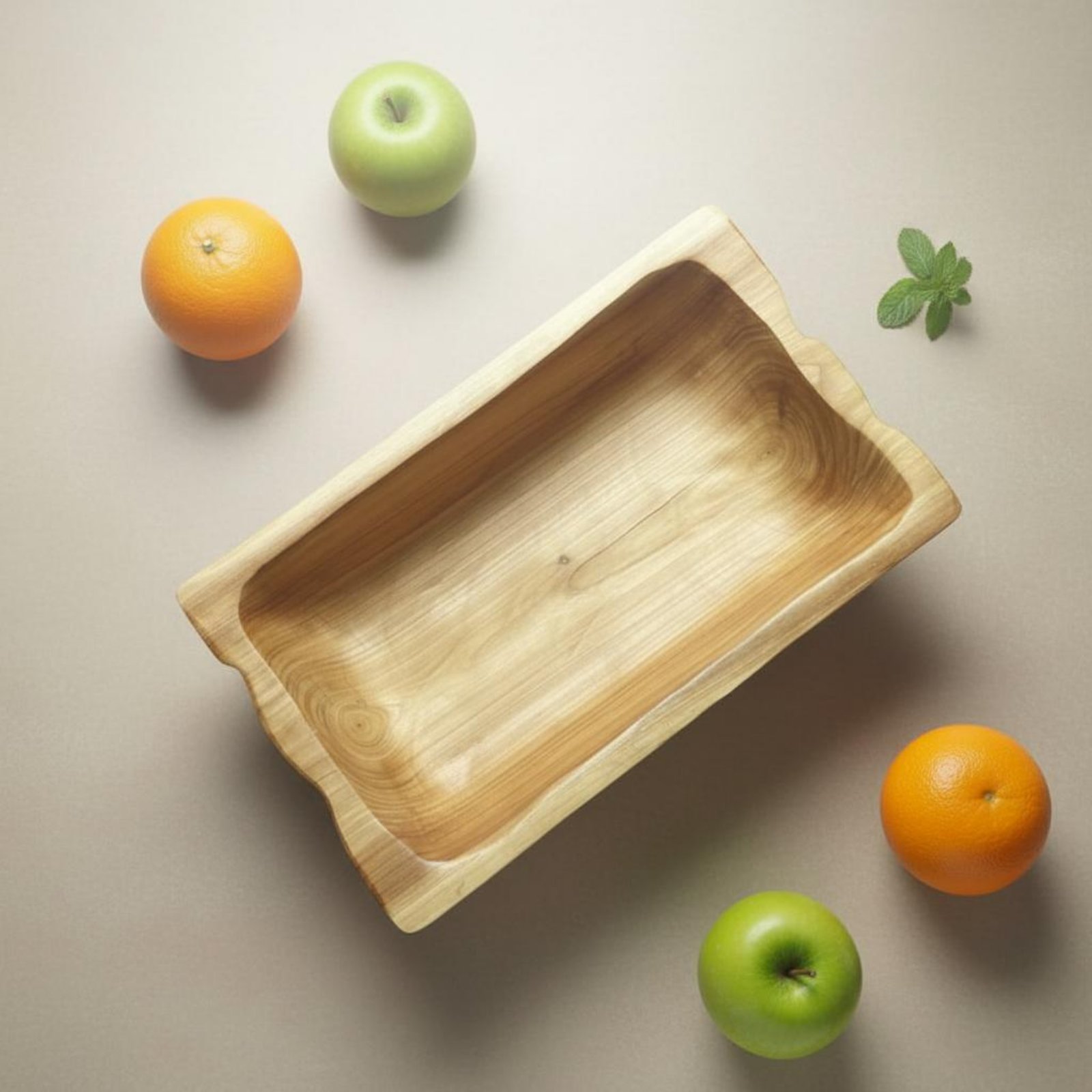 Wooden Serving Tray - Sert Ahşap Depolama Kabı Büyük Kapasiteli