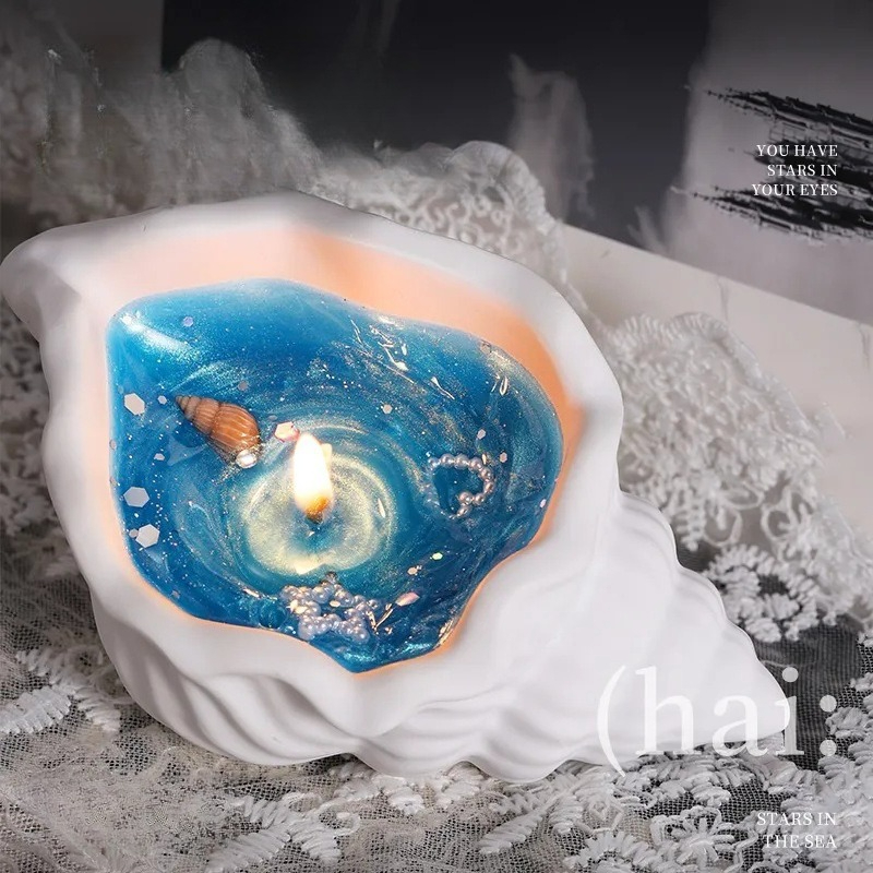 Scented Candle Luxury - Hafif Lüks Aromaterapi Alçı Deniz Kabuğu