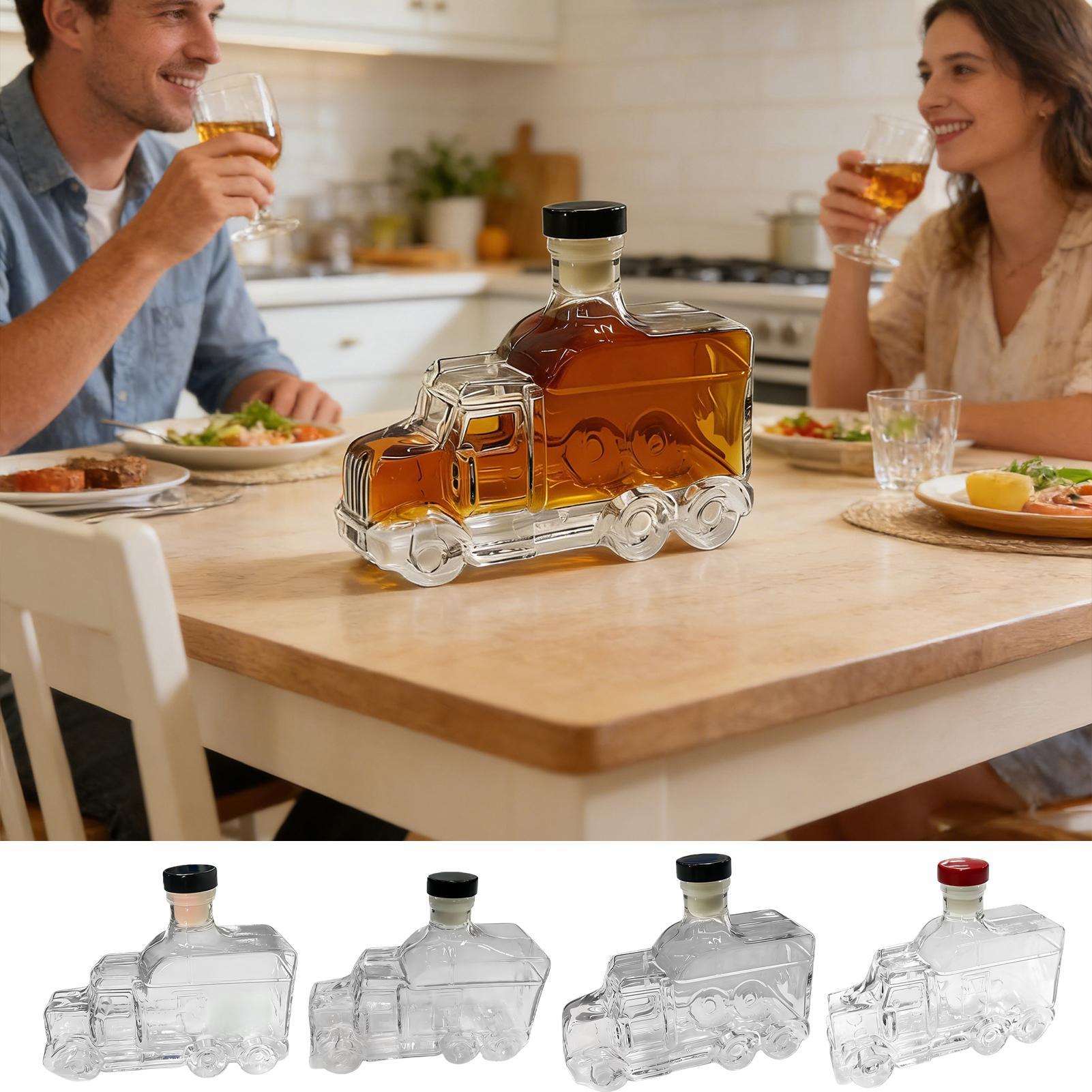 Glass Decanter Whiskey - 375 ml Mutfak Viski İçki Kabı,