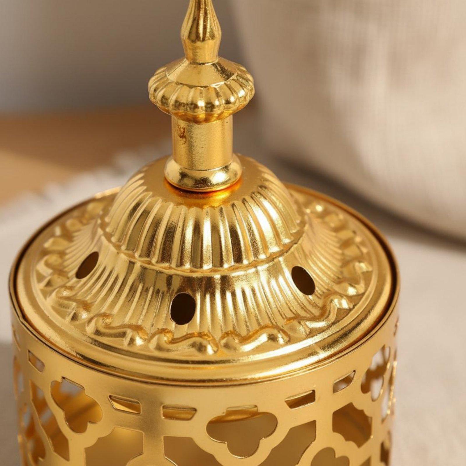 Scented Candle Luxury - Altın Rengi Oymalı Tütsü Tutucu, Ev