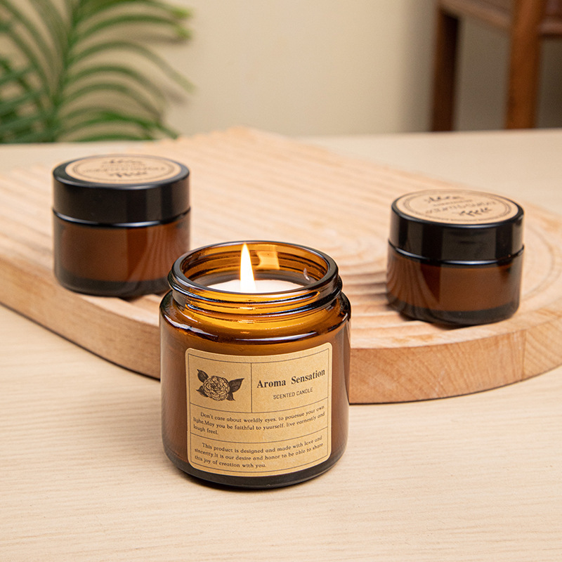 Scented Candle Luxury - Kahverengi Cam Bardak Aromaterapi Mumu Dumansız