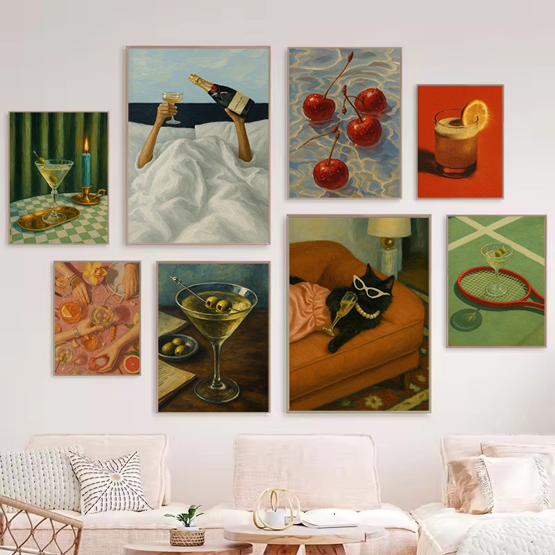 Luxury Lifestyle Pictures - 1 adet Çerçevesiz Vintage Siyah Kedi