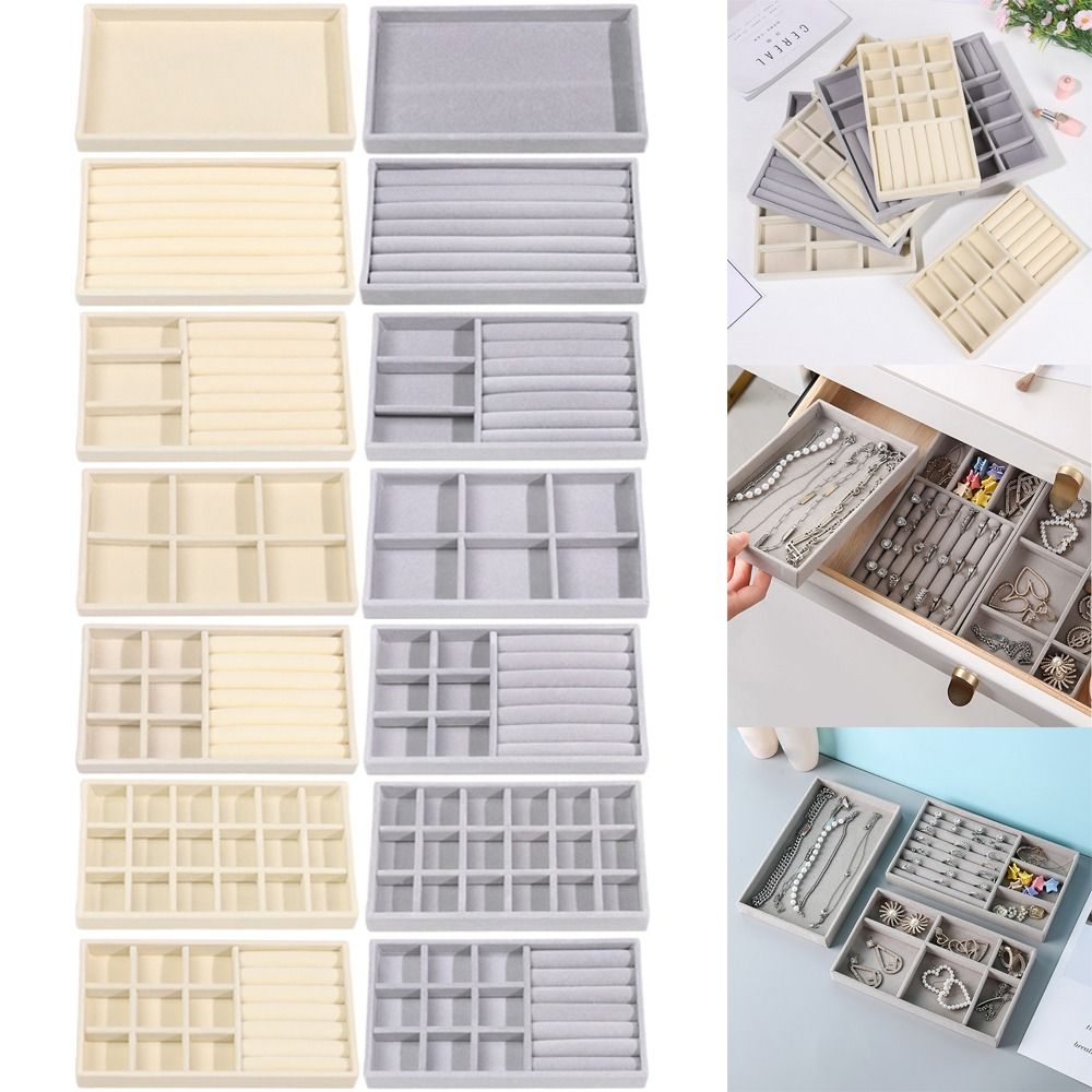 Velvet Jewelry Box - Organizatör Kutusu İstiflenebilir Kadife Takı Saklama