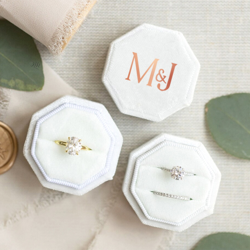 Velvet Jewelry Box - Özel Alyans Kutusu Bir Iki Üçlü