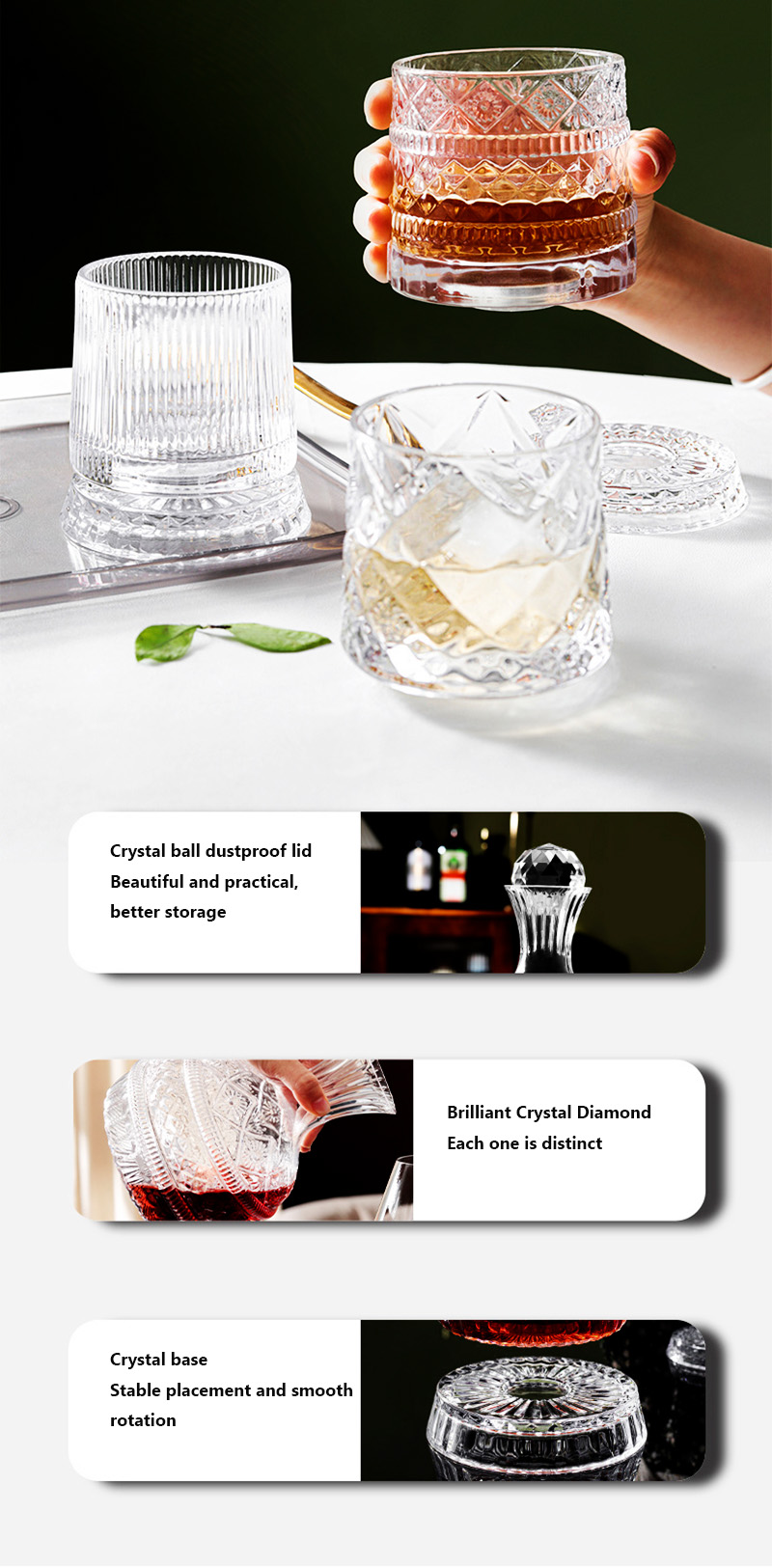 DEOUNY Avrupa Yıldız Elmas Dön - Glass Decanter Whiskey incelemesi ve fiyatı