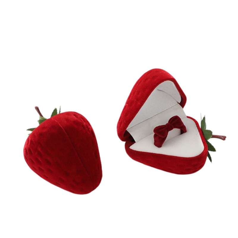 Sevimli Çilek Şeklinde Kadife  - Velvet Jewelry Box incelemesi ve fiyatı