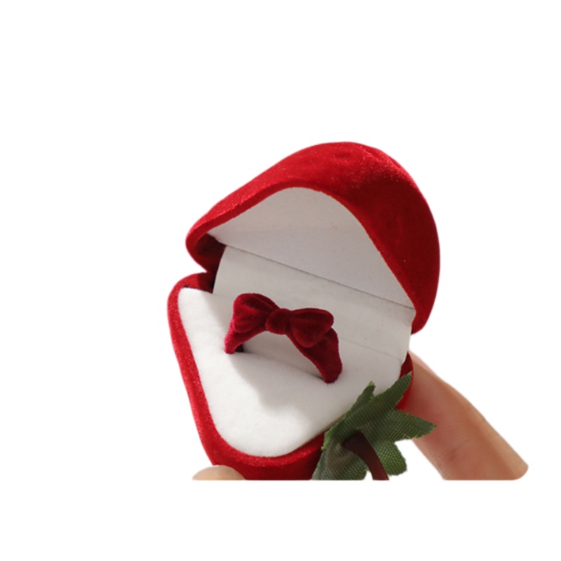 Sevimli Çilek Şeklinde Kadife  - Velvet Jewelry Box incelemesi ve fiyatı