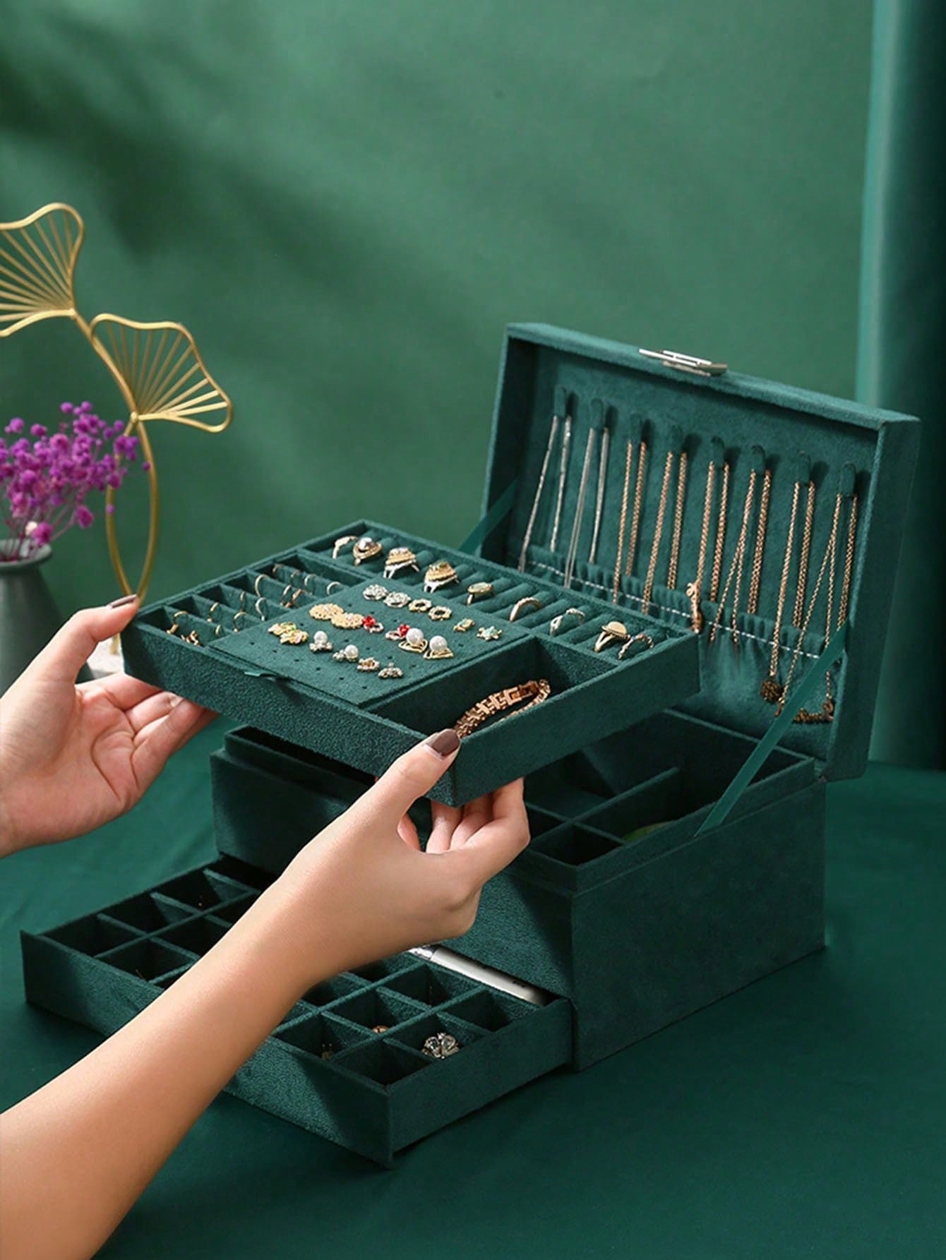3 Katmanlı Kadife Kilitli Müce - Velvet Jewelry Box incelemesi ve fiyatı