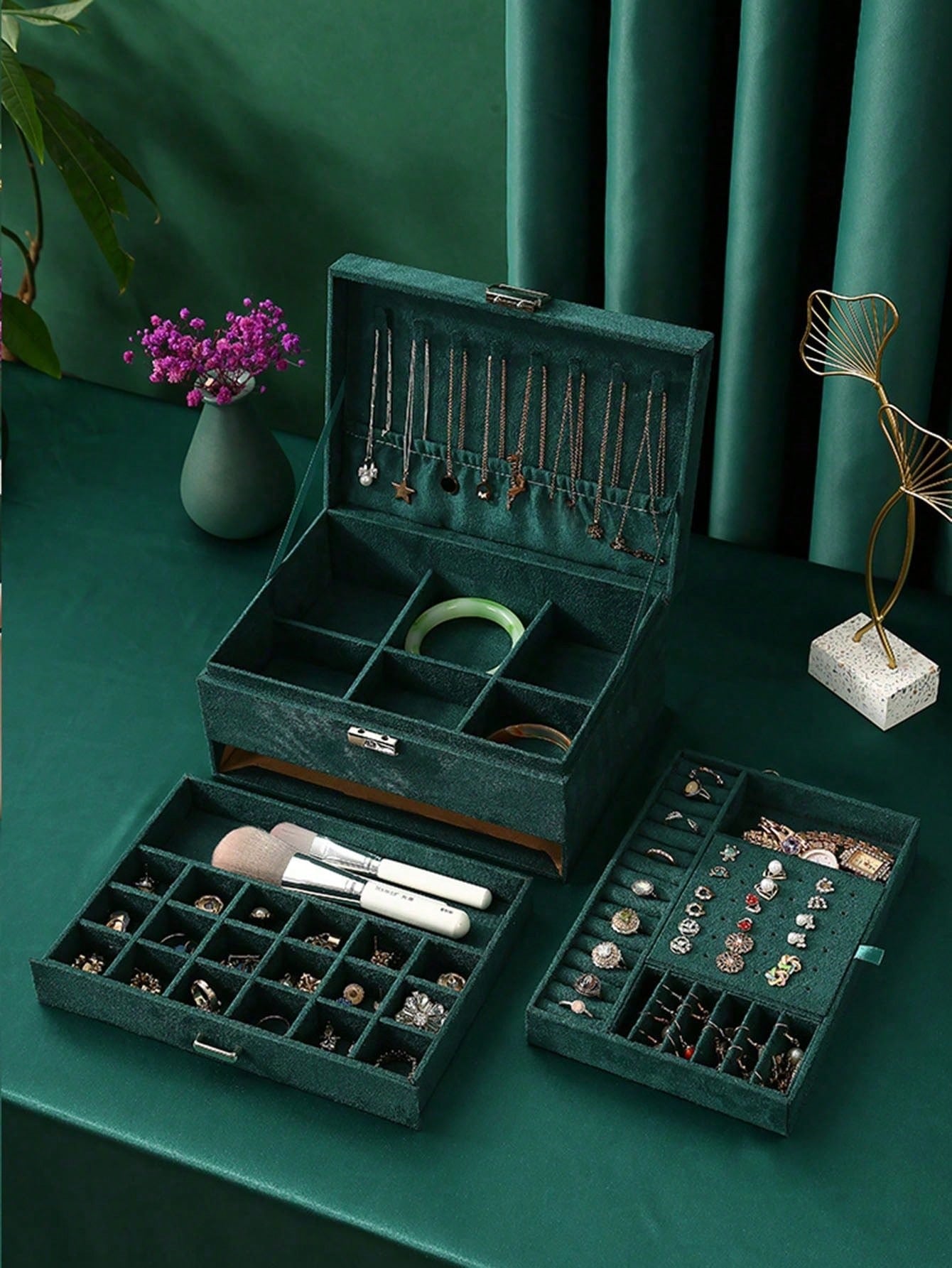 3 Katmanlı Kadife Kilitli Müce - Velvet Jewelry Box incelemesi ve fiyatı
