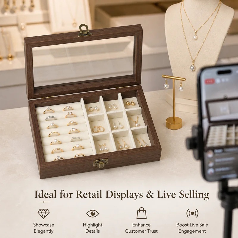 Yatak Odası Masaüstü Ceviz Des - Velvet Jewelry Box incelemesi ve fiyatı